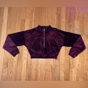 Cropped Burgundy Velvet Jacket